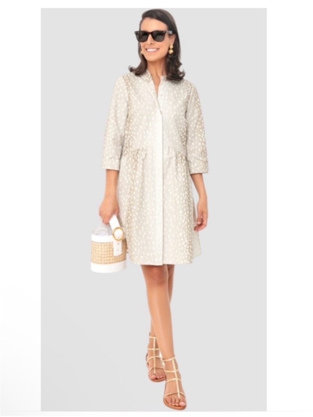 Tuckernuck Antelope Royal Deer Print Midi Shirt Dress